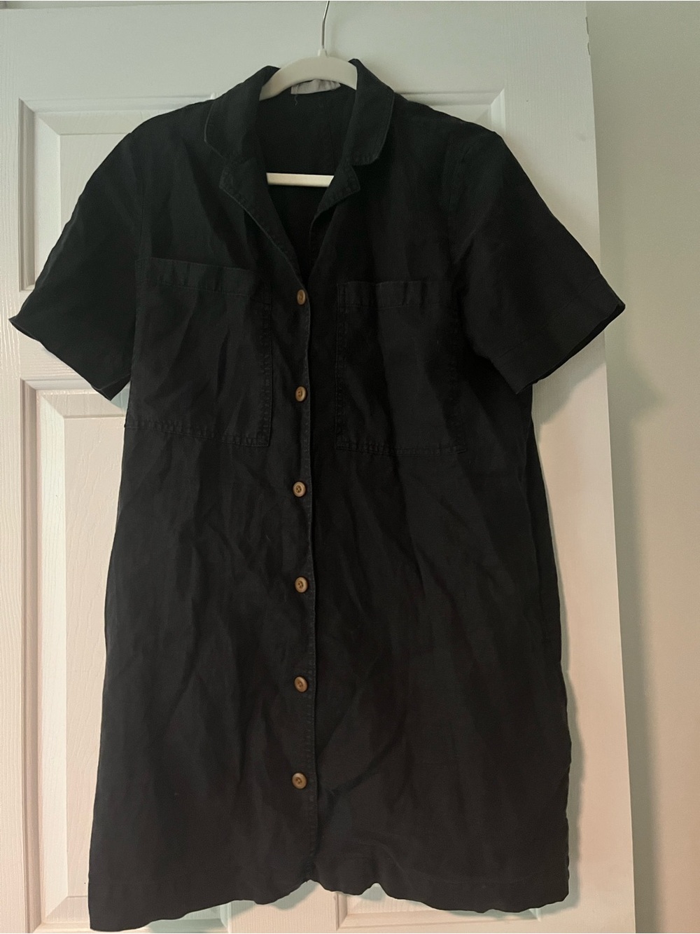 Everlane The 100% Linen Workwear Dress Black Women’s Small